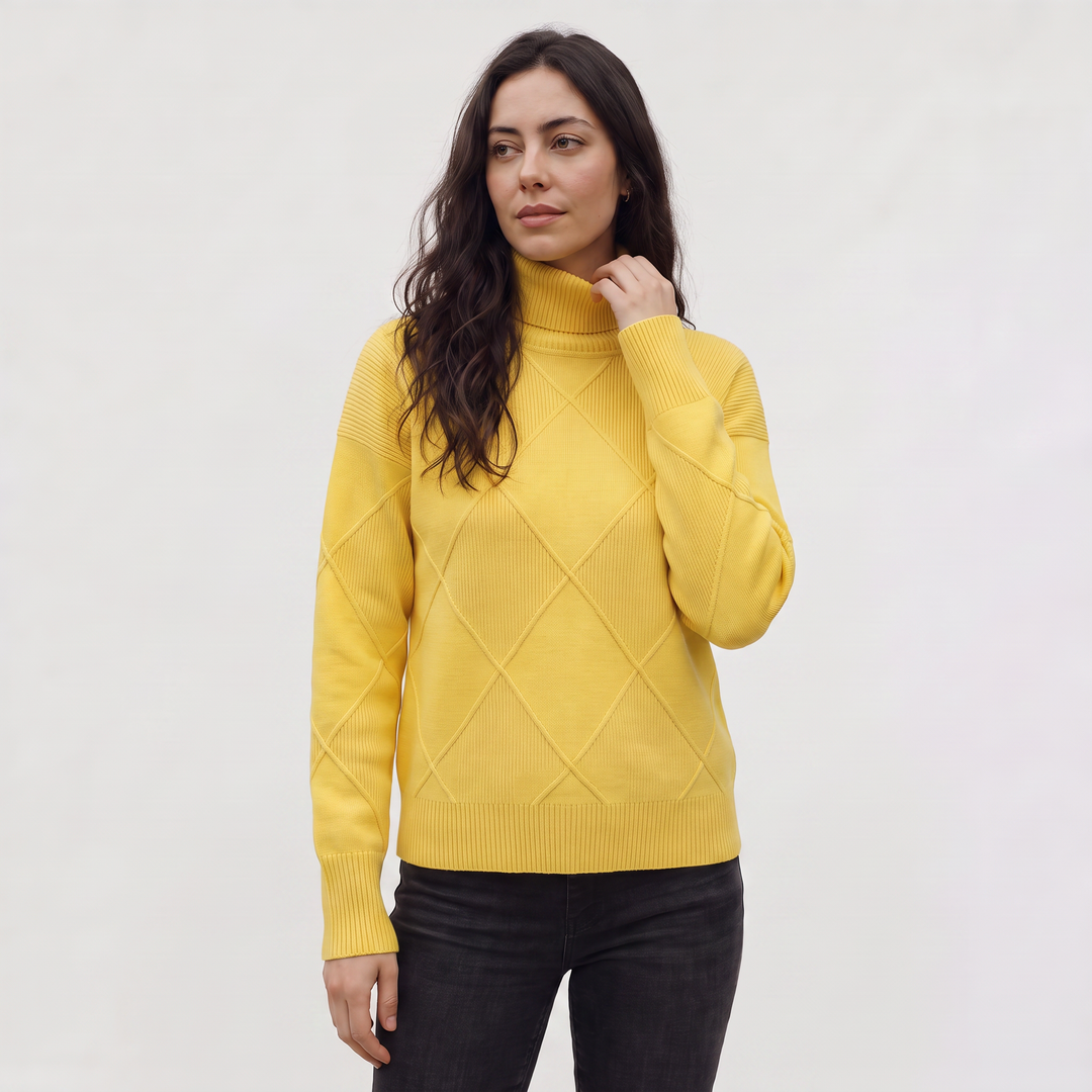 Women's Classic Cable Knit Turtleneck Sweater