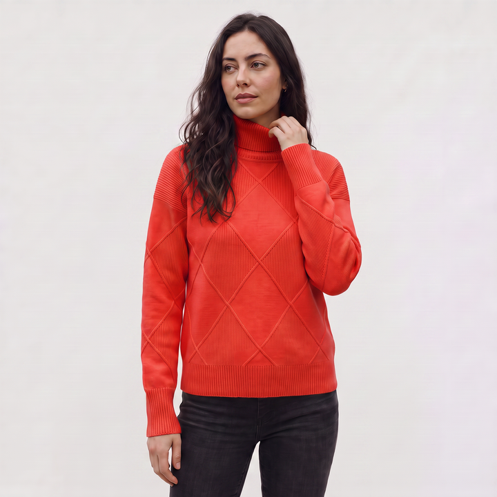 Women's Classic Cable Knit Turtleneck Sweater
