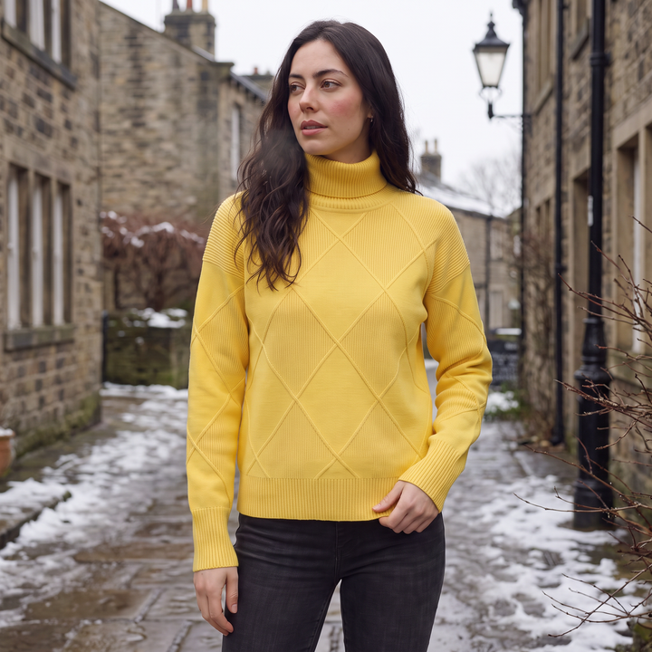 Women's Classic Cable Knit Turtleneck Sweater