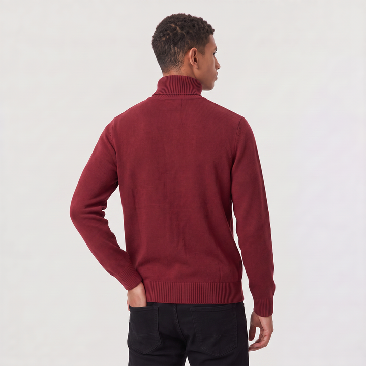 Men's Classic Wool Ribbed Collar Turtleneck Sweater