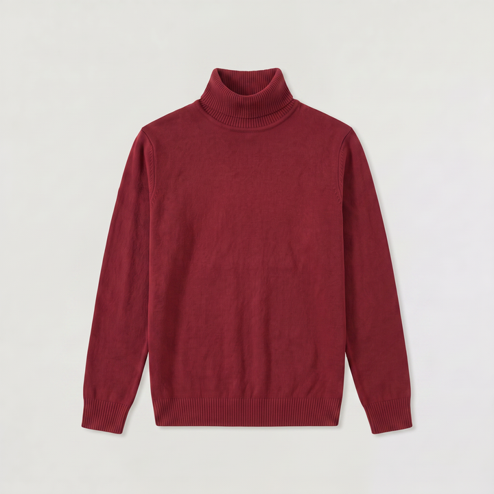 Men's Classic Wool Ribbed Collar Turtleneck Sweater