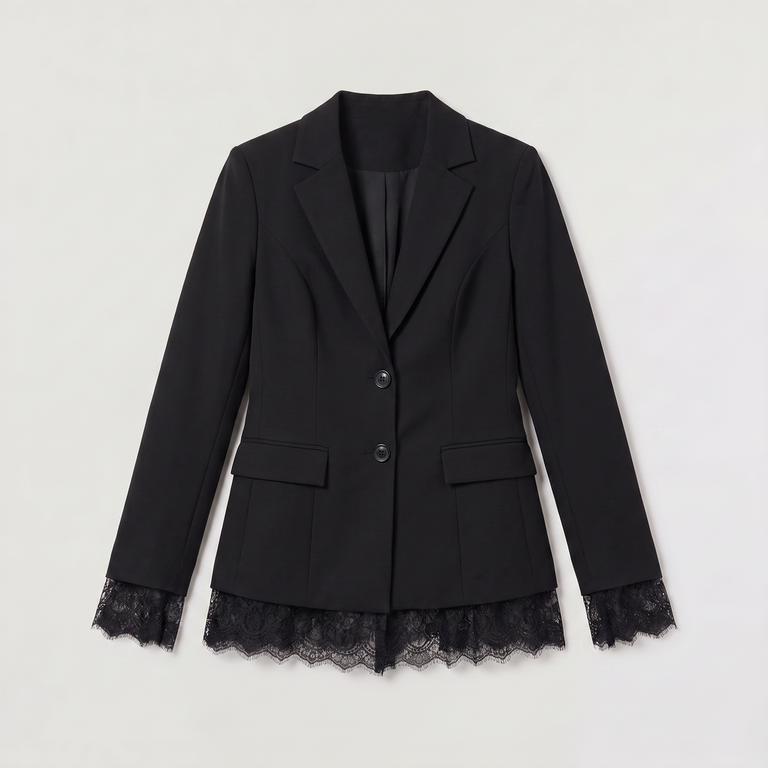 Women's Elegant Lace Single-Breasted Blazer