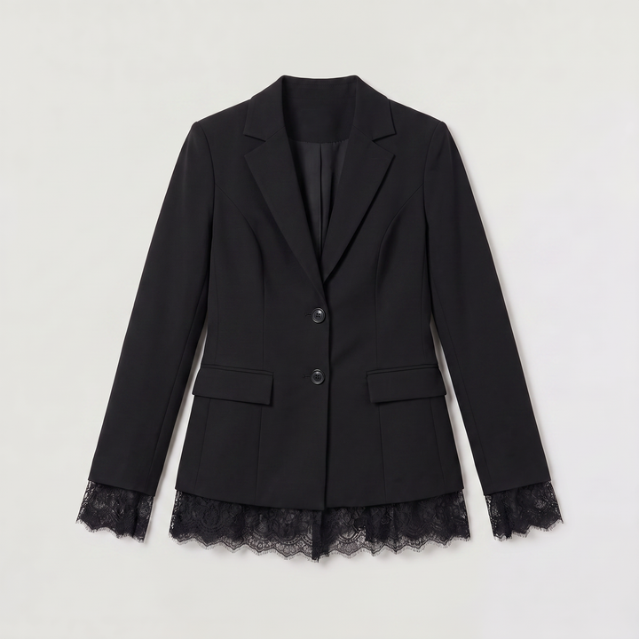 Women's Elegant Lace Single-Breasted Blazer