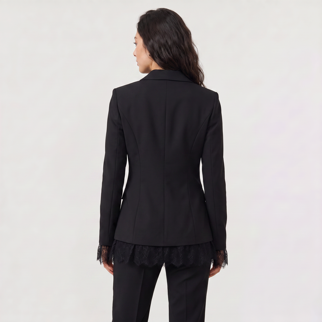 Women's Elegant Lace Single-Breasted Blazer