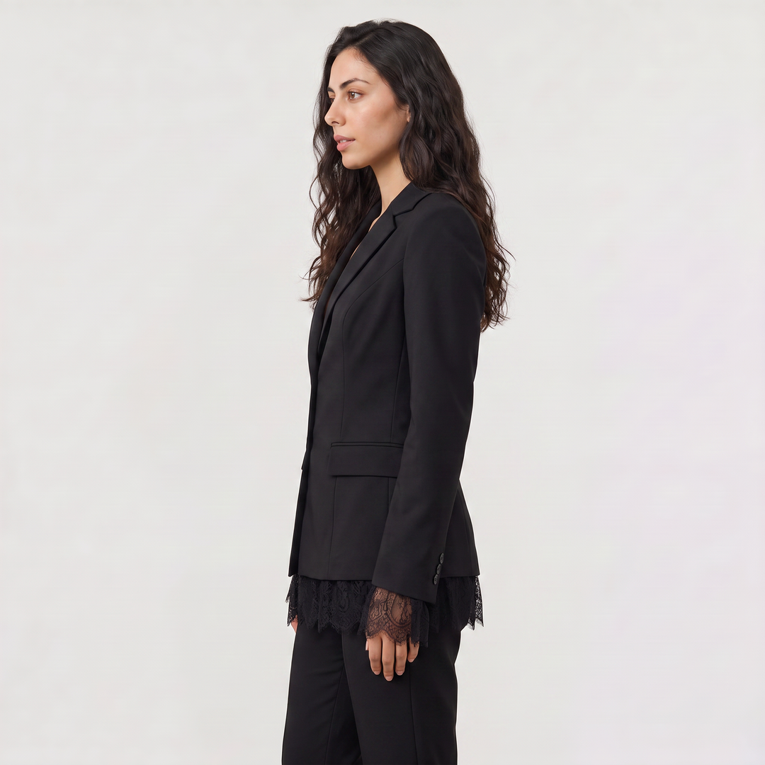 Women's Elegant Lace Single-Breasted Blazer
