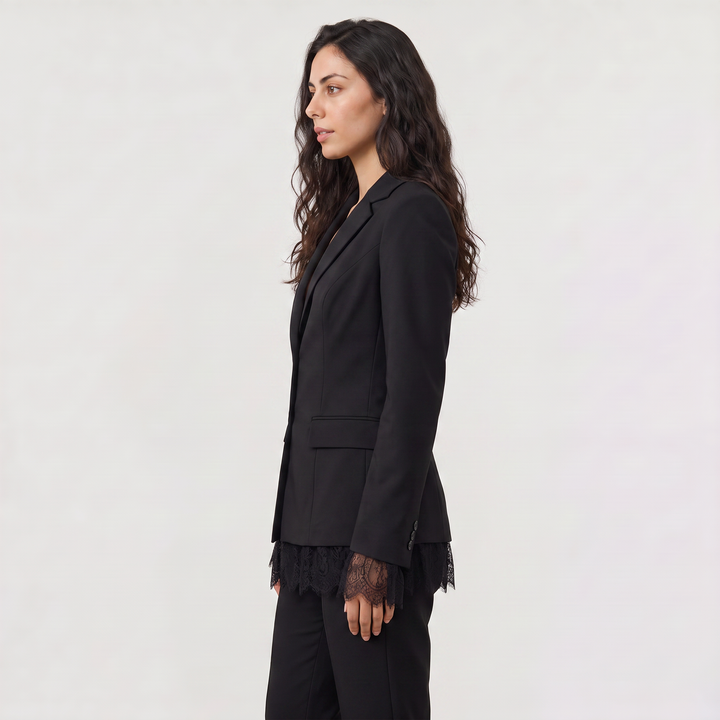 Women's Elegant Lace Single-Breasted Blazer