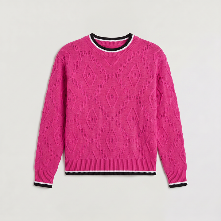 Women's Casual Striped Knit Contrast Jumper