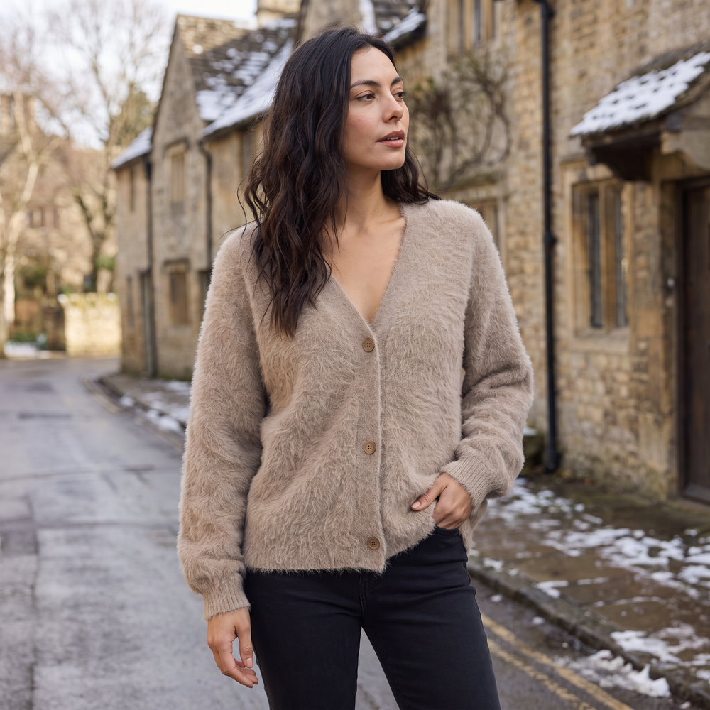 Women's Casual Button-Front Knit Cardigan