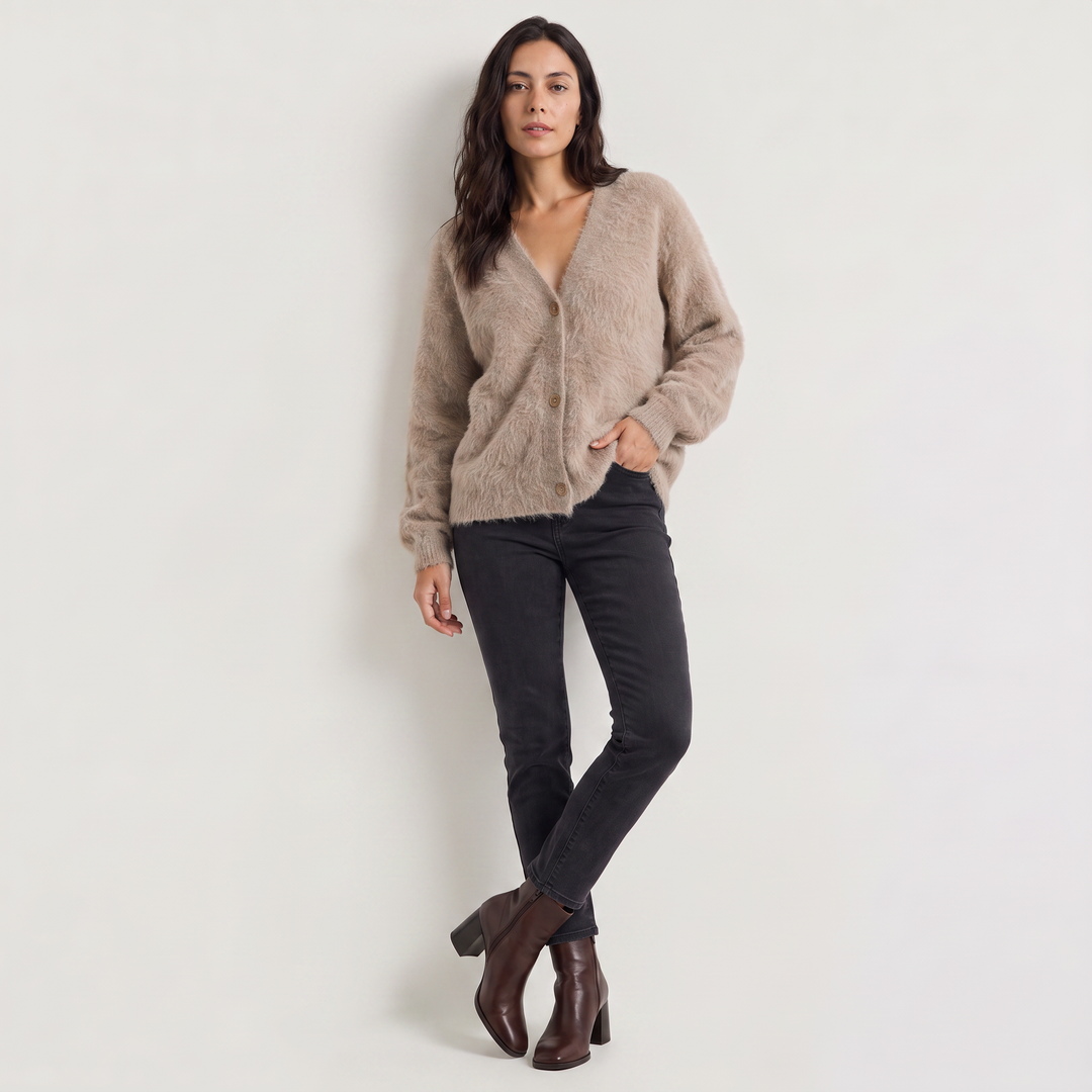 Women's Casual Button-Front Knit Cardigan