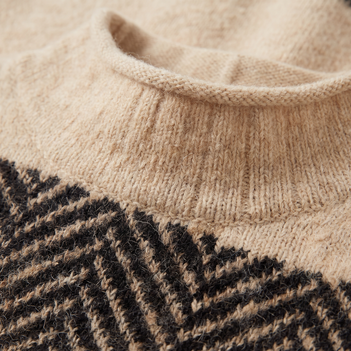 Women's Relaxed Knit Turtleneck Sweater in Beige