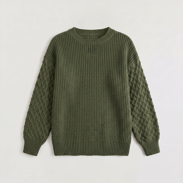 Women's Classic Textured Knit Lantern Sleeve Sweater