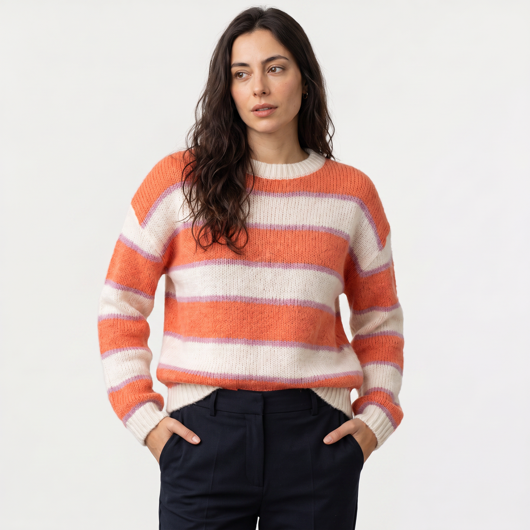 Women's Casual Striped Knit Jumper