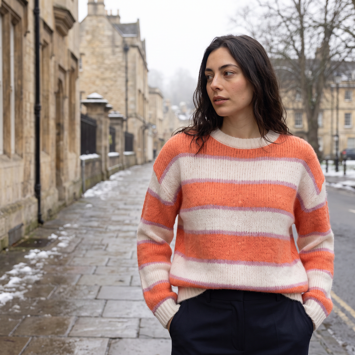 Women's Casual Striped Knit Jumper