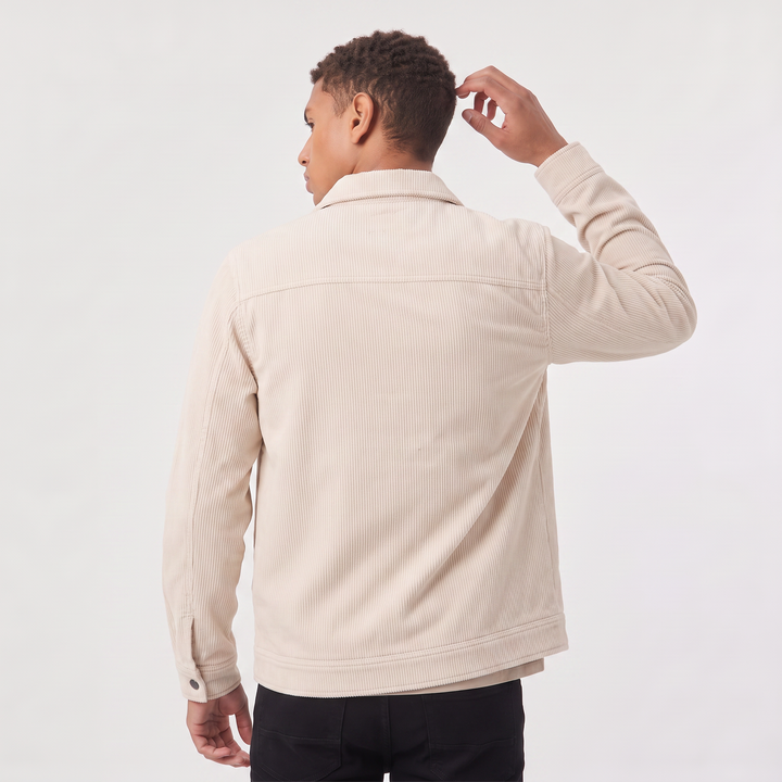 Men's Casual Corduroy Snap-Button Overshirt Jacket
