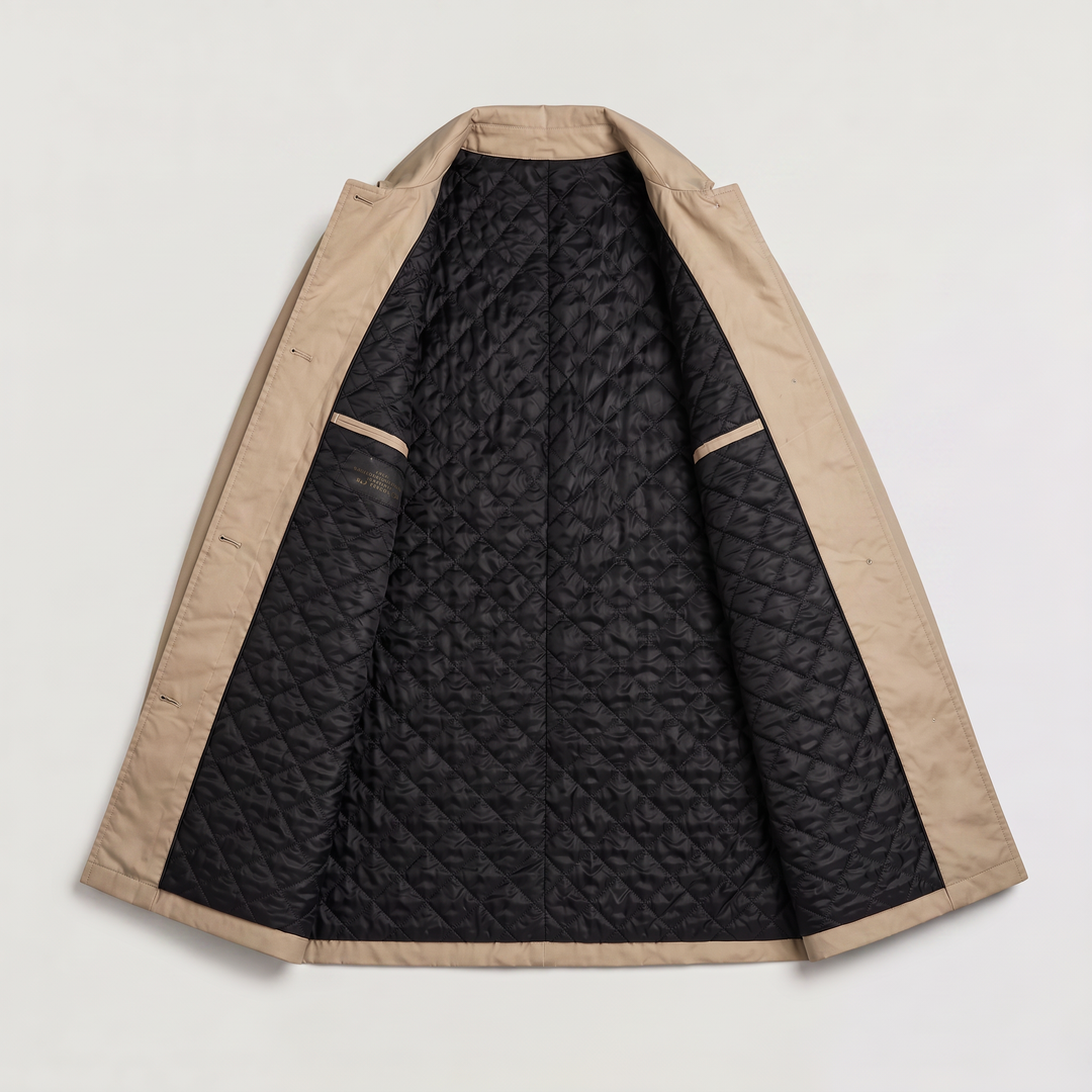 Men's Classic Mid-Length Single-Breasted Trench Coat
