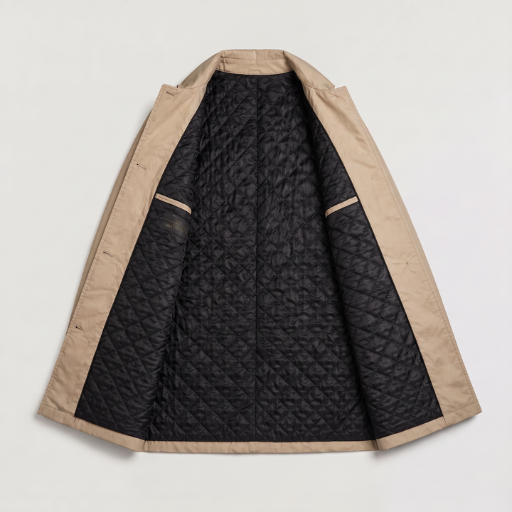 Men's Classic Mid-Length Single-Breasted Trench Coat