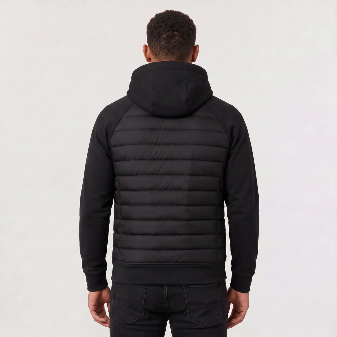 Men's Casual Quilted Hybrid Hooded Jacket