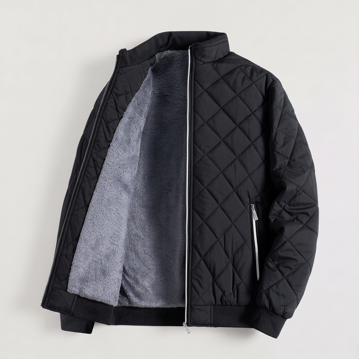 Men's Casual Quilted Fleece-Lined Relaxed Fit Jacket
