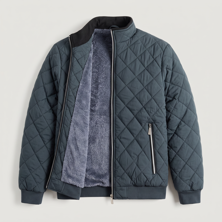 Men's Casual Quilted Fleece-Lined Relaxed Fit Jacket