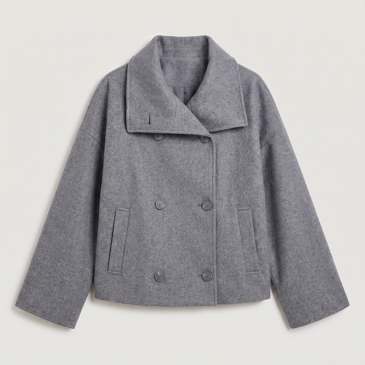 Women's Casual Double-Breasted Oversized Wool Jacket