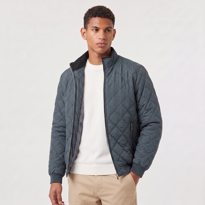 Men's Casual Quilted Fleece-Lined Relaxed Fit Jacket