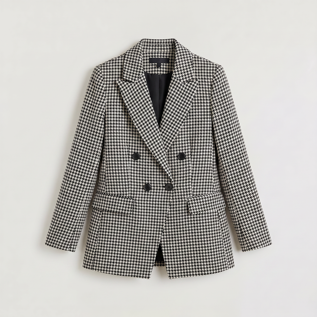 Women's Classic Wool Blend Double-Breasted Blazer