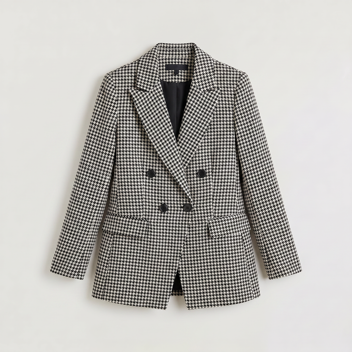 Women's Classic Wool Blend Double-Breasted Blazer