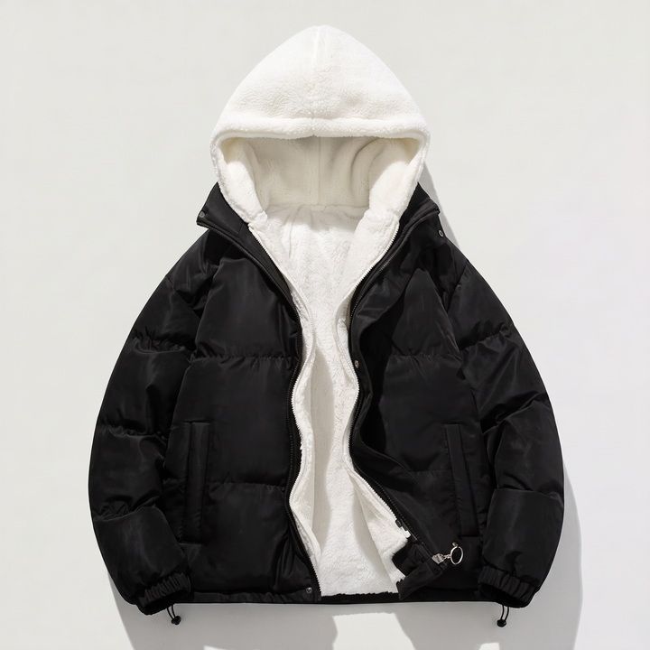 Women's Casual Sherpa-Lined Hooded Puffer Jacket