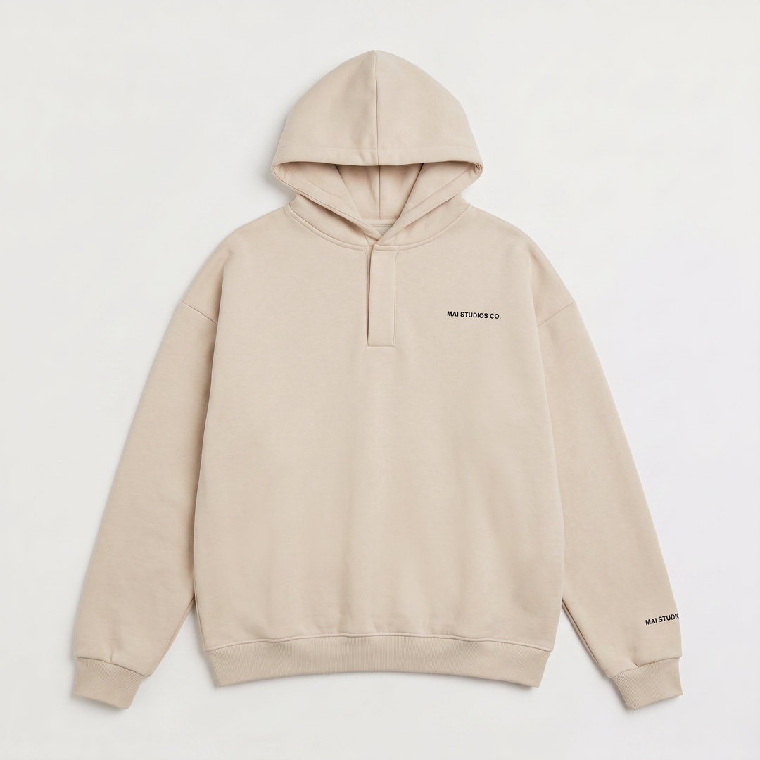 Women's Casual Oversized V-Neck Cotton Hoodie