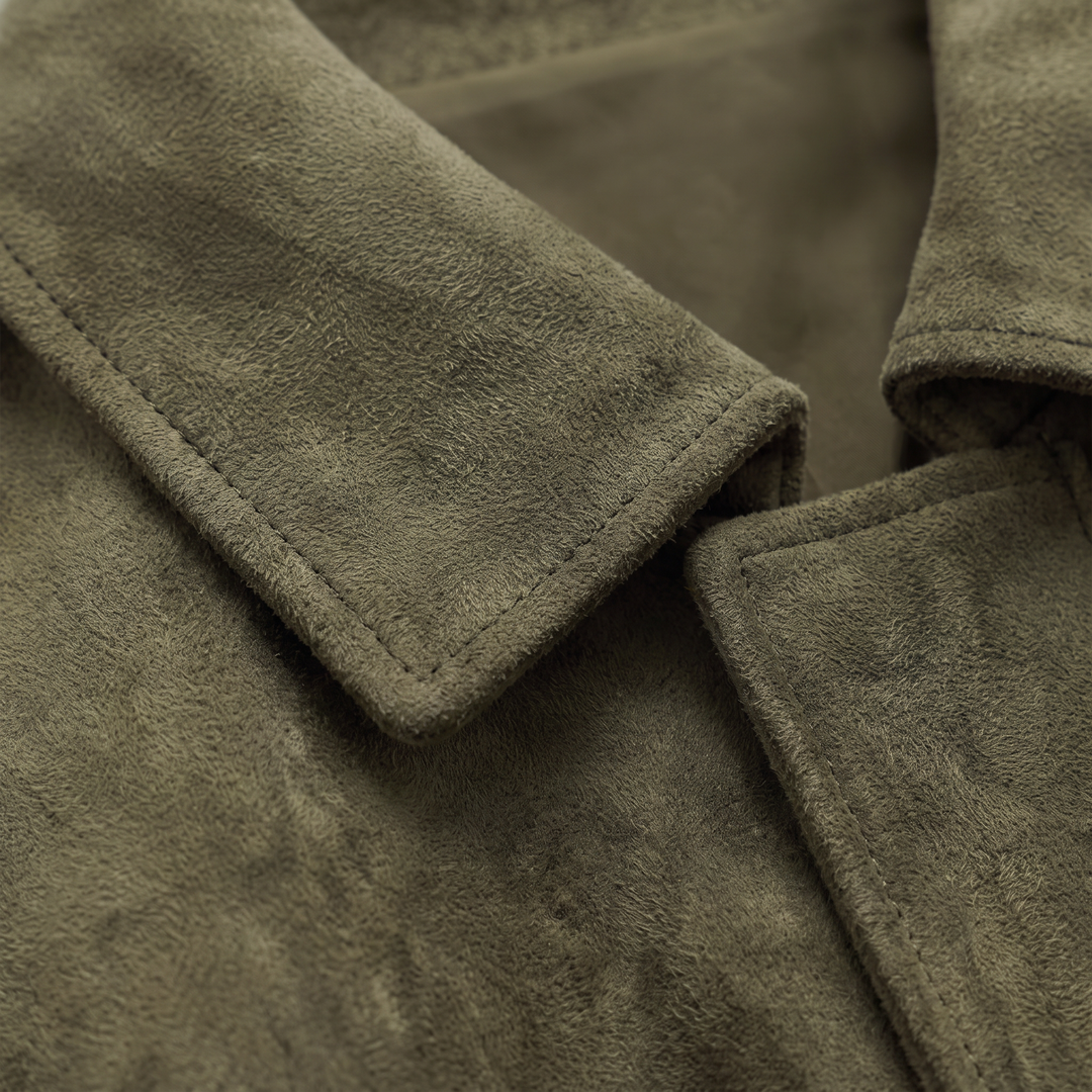 Women's Classic Faux Suede Collared Bomber Jacket