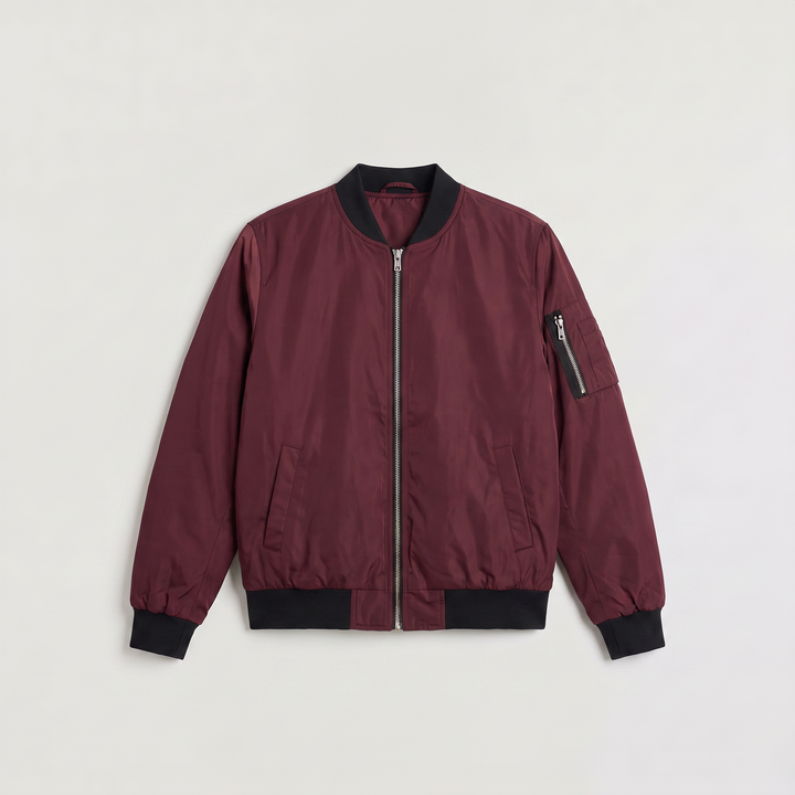 Women's Casual Contrast Trim Bomber Jacket