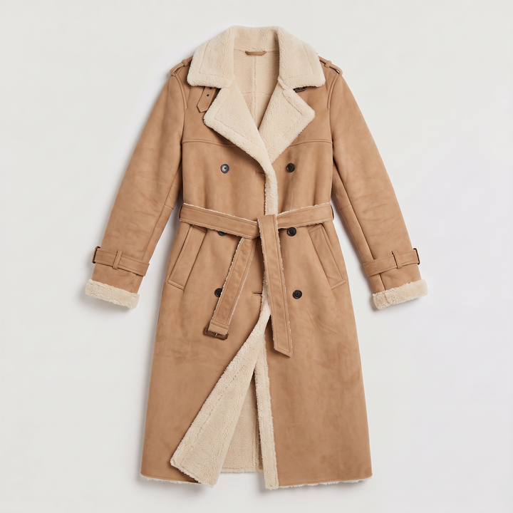 Women's Classic Longline Borg-Lined Aviator Coat