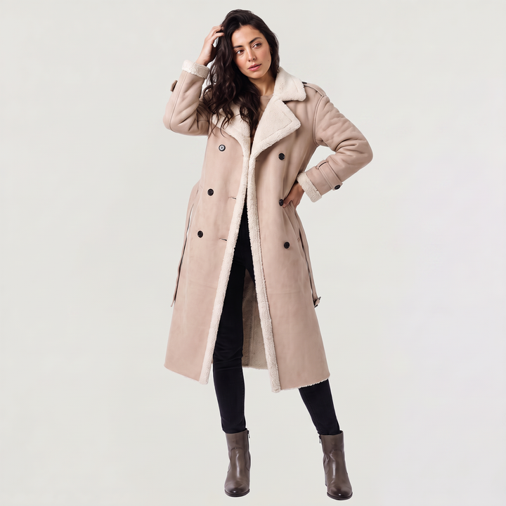 Women's Classic Longline Borg-Lined Aviator Coat