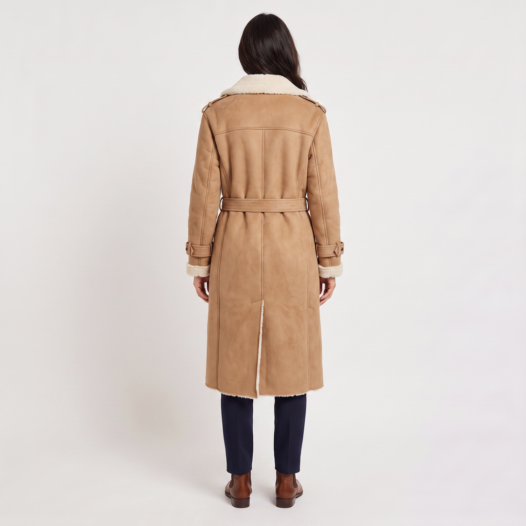 Women's Classic Longline Borg-Lined Aviator Coat