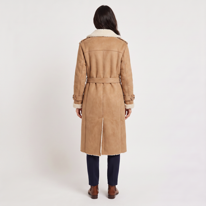 Women's Classic Longline Borg-Lined Aviator Coat