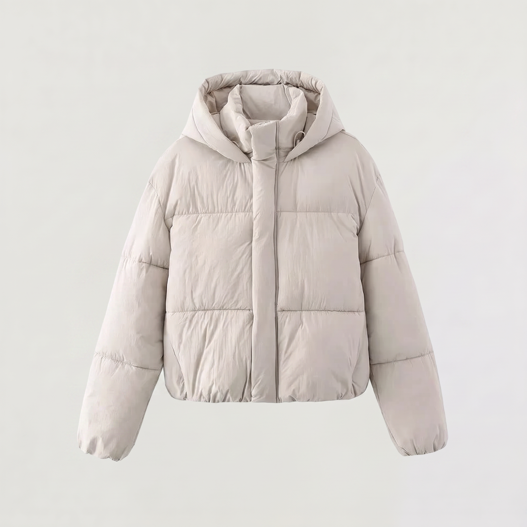 Women's Casual Cropped Hooded Puffer Jacket