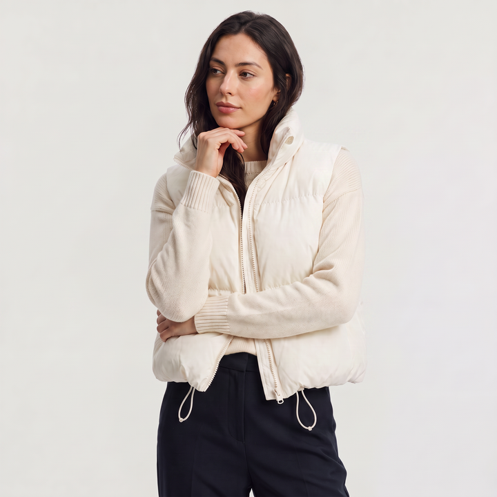 Women's Casual Quilted Cropped Puffer Gilet