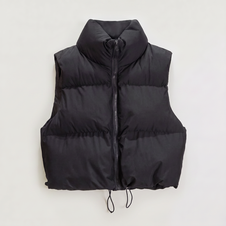 Women's Casual Quilted Cropped Puffer Gilet