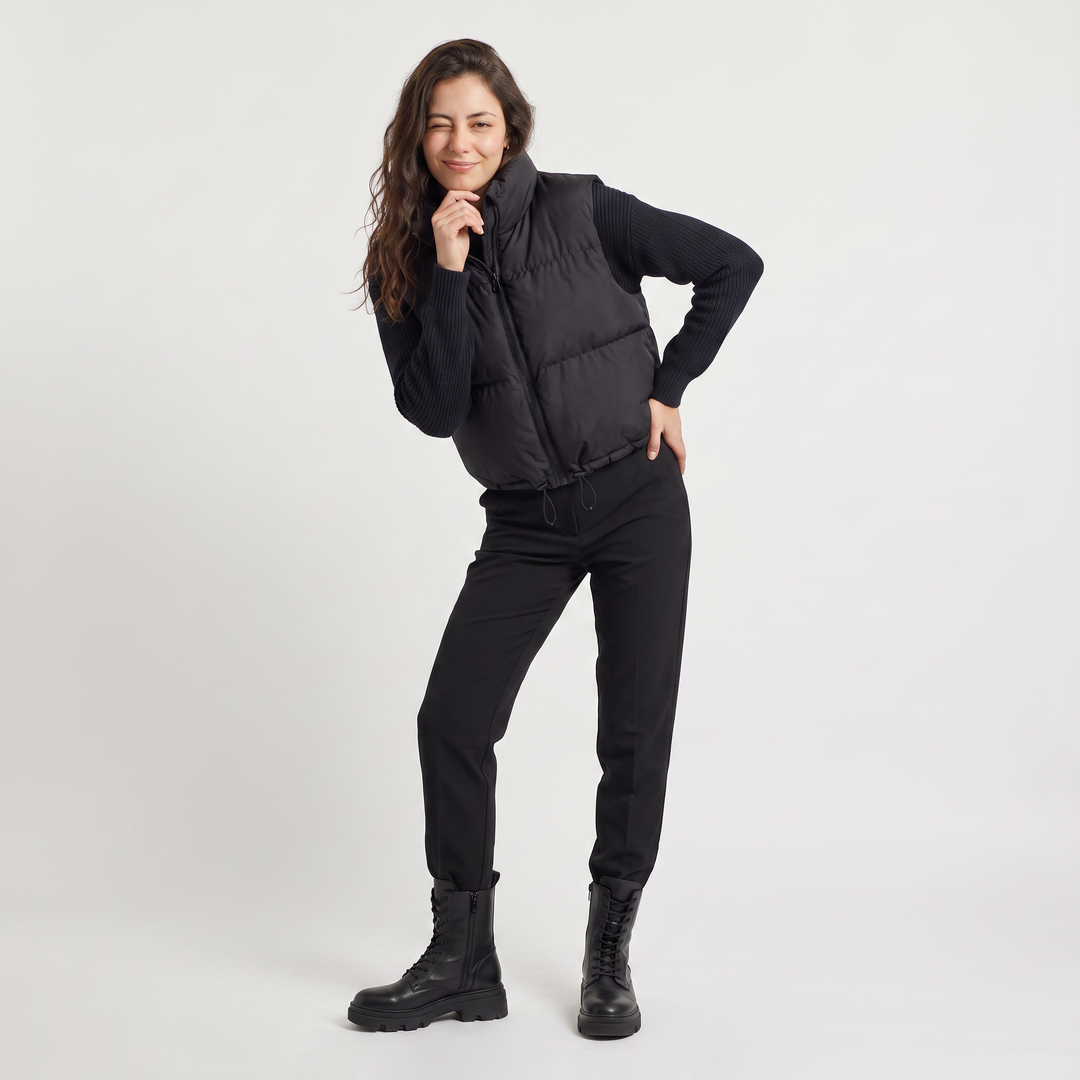 Women's Casual Quilted Cropped Puffer Gilet