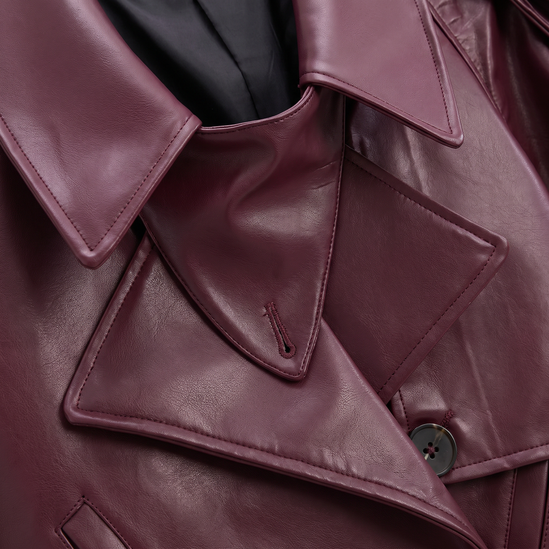 Women's Classic Belted Cropped Double-Breasted Trench Coat