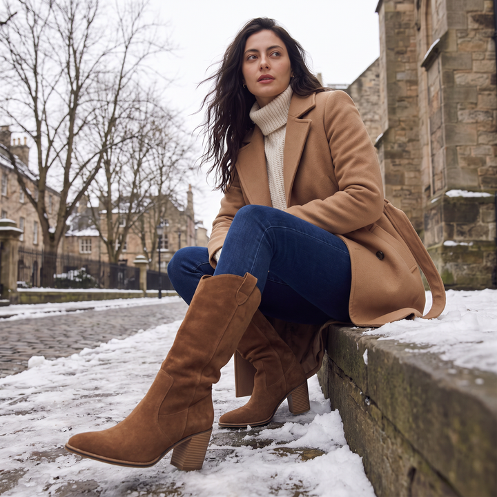 Women's Stylish Cushioned Leather Knee-High Boots