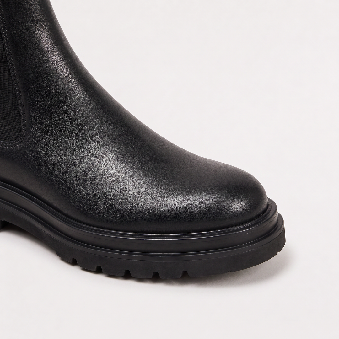 Women's Stylish Leather Chunky Platform Chelsea Boots