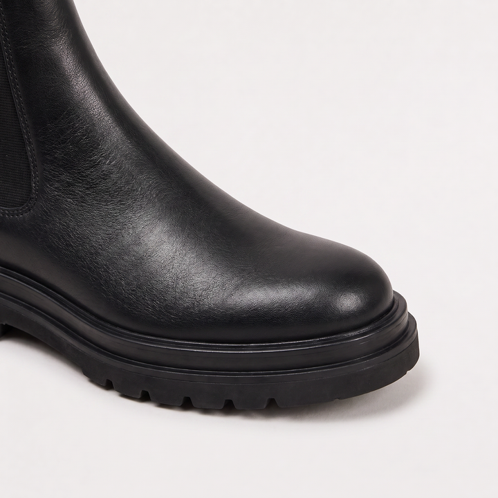 Women's Stylish Leather Chunky Platform Chelsea Boots