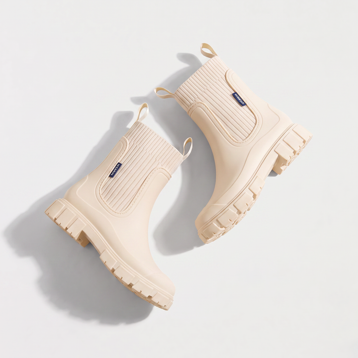 Women's Waterproof Leather Chunky Chelsea Boots