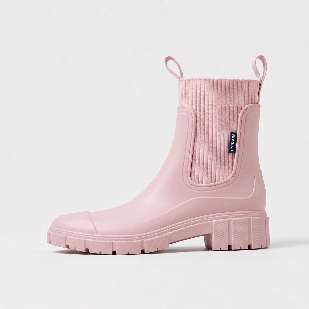 Women's Waterproof Leather Chunky Chelsea Boots