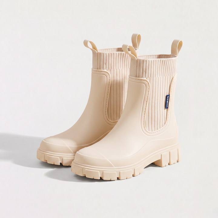 Women's Waterproof Leather Chunky Chelsea Boots
