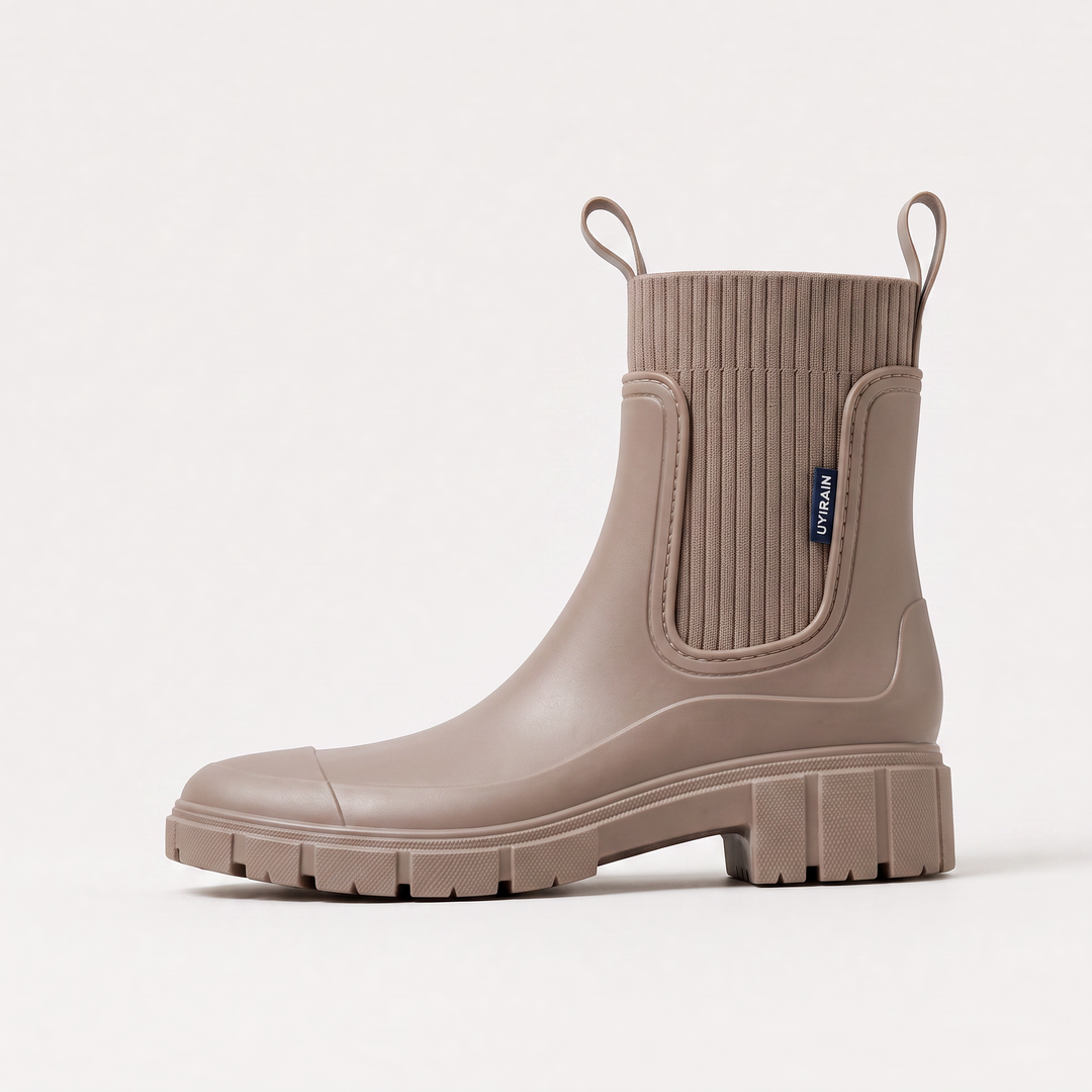 Women's Waterproof Leather Chunky Chelsea Boots