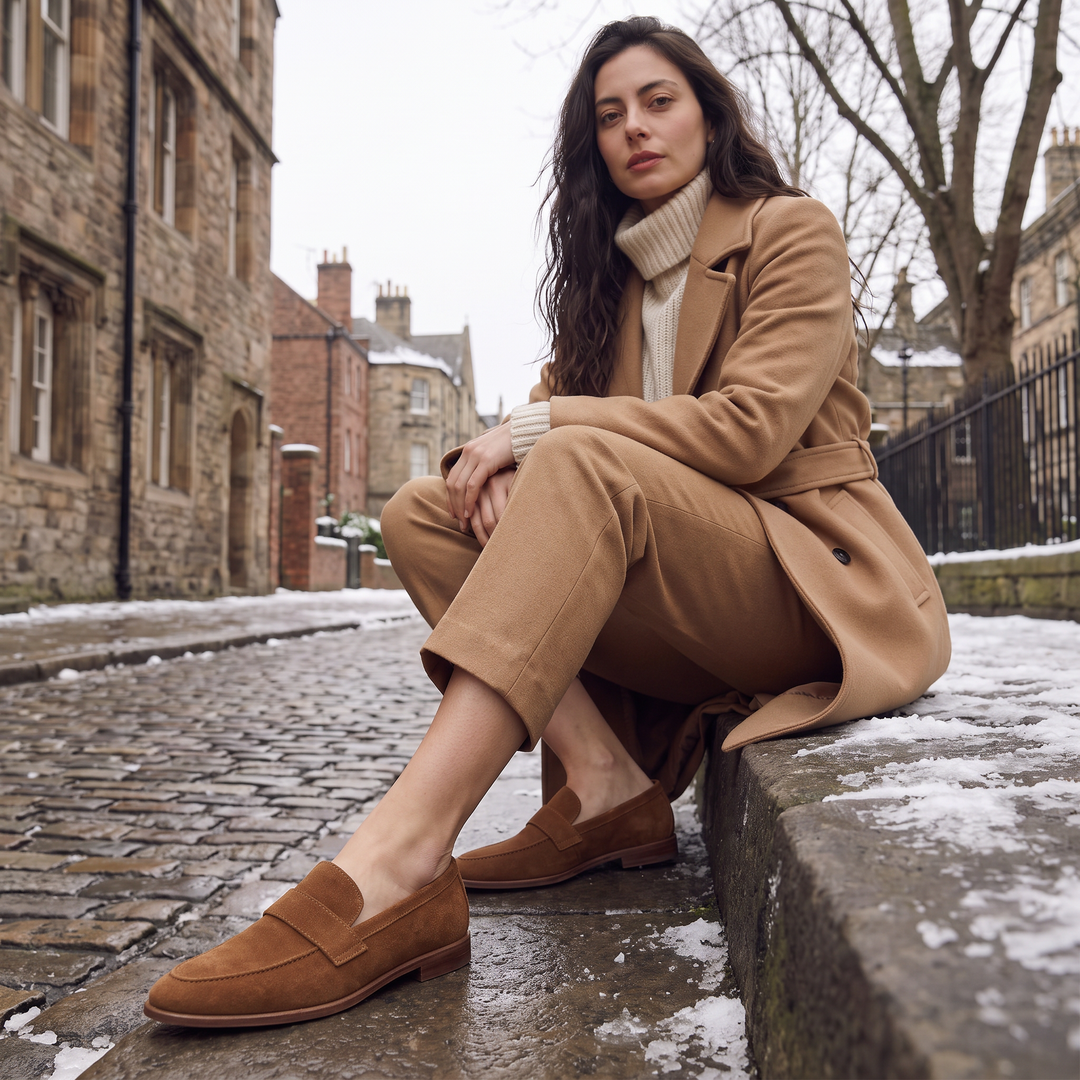 Women's Classic Leather Pointed-Toe Penny Loafers
