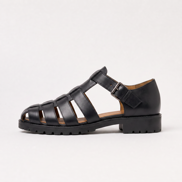 Men's Casual Leather Buckle Fisherman Sandals