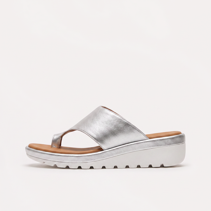 Women's Stylish Leather Toe-Loop Platform Sandals